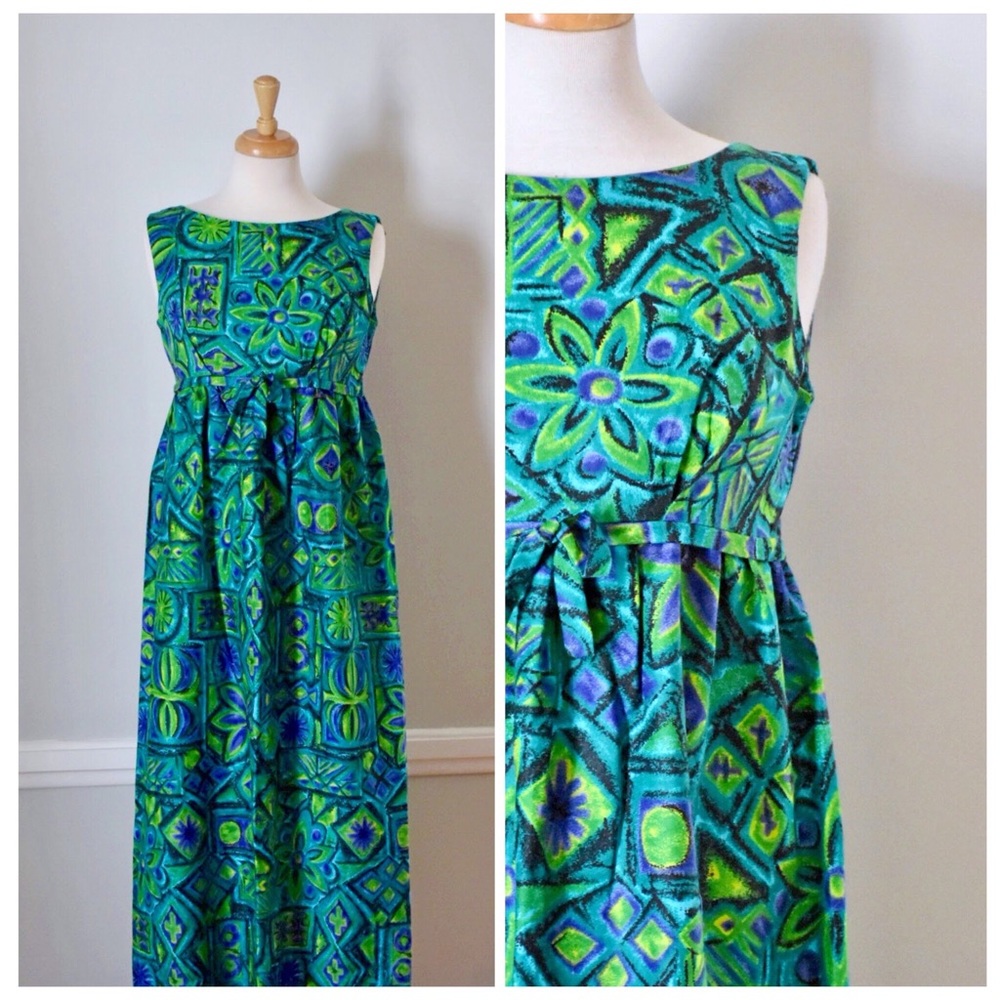 Vintage 60s Atomic Hawaiian Dress